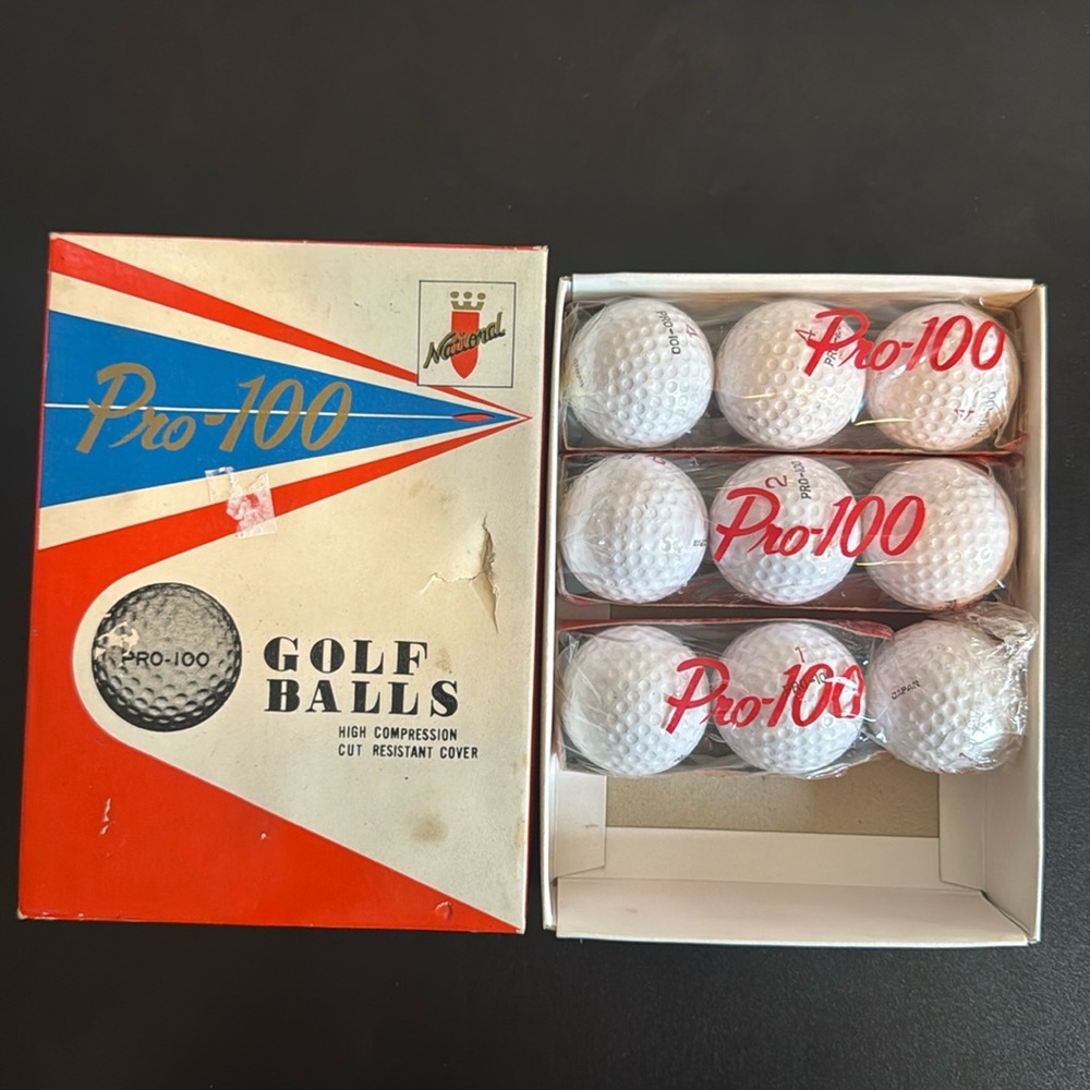 PRO-100 ⛳️‎ Golf Balls Japan Vintage Rare Collectors Box set of 9